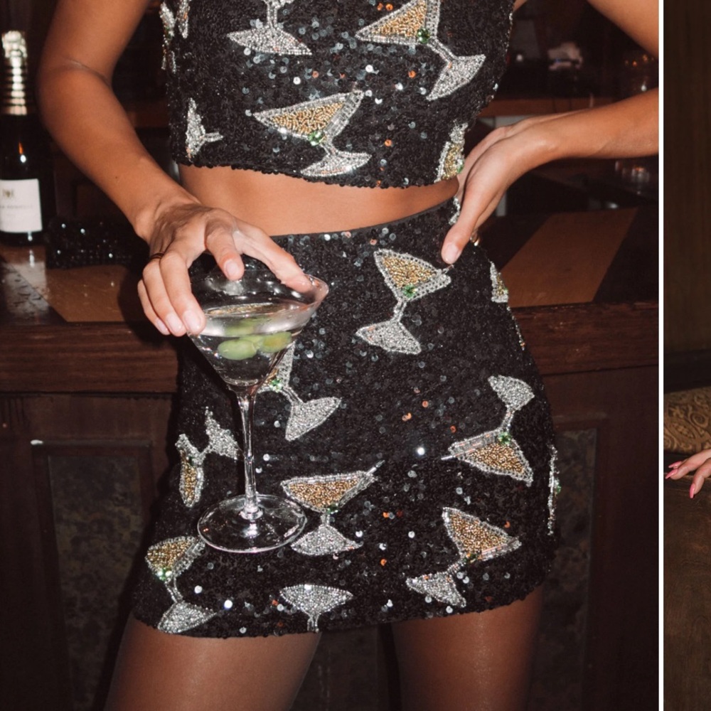 Show Me Your Mumu Roxanne Mini Skort - Martinis Sequins